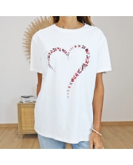 t-shirt clara coeur papillons vue face
