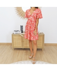 robe corail imprime detail