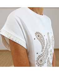 t-shirt natalie detail manches guipure