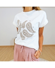 t-shirt natalie detail arabesque caramel