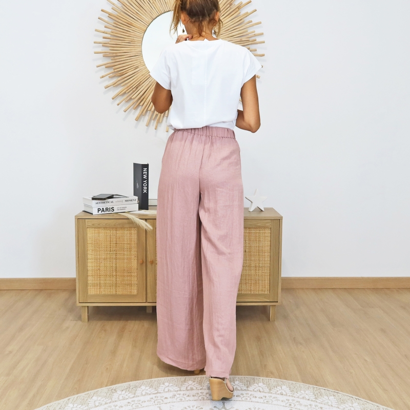 pantalon fluide plis devant detail