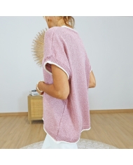 top sofia rose lurex femme detail maille