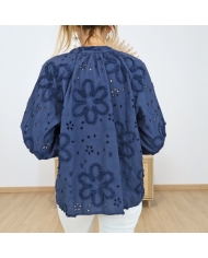 blouse blossy motifs ajourés femme