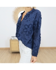 chemisier blossy detail boutons col