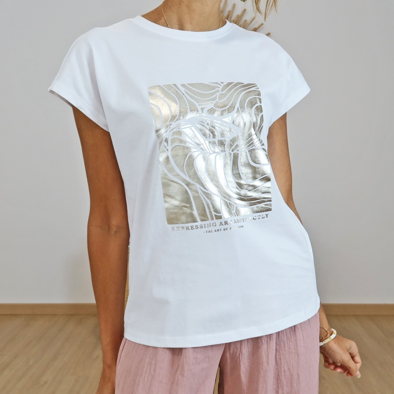tshirt imprime metallise femme tenue