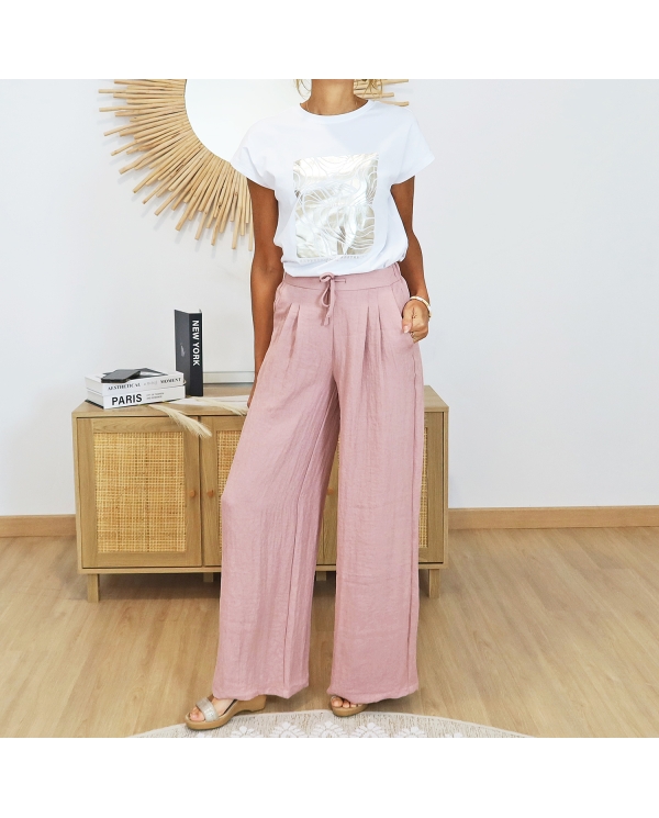 t-shirt madrid 25 porte avec pantalon rose