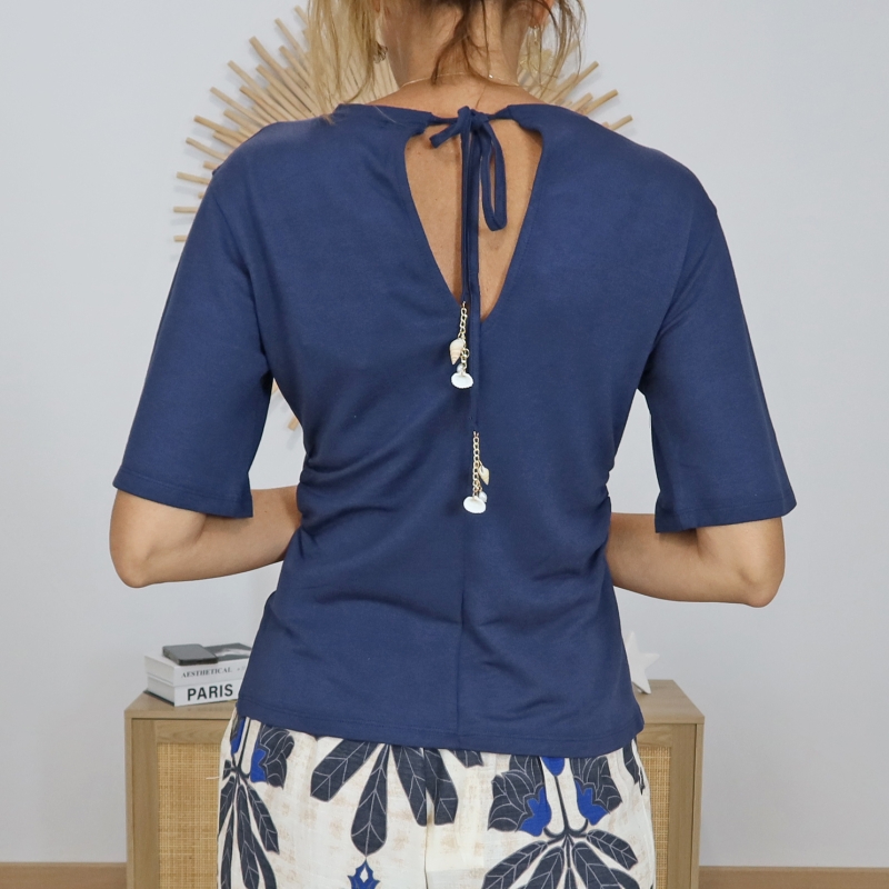 top dos noue coquillage femme