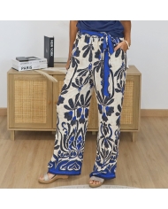 pantalon large femme taille elastique