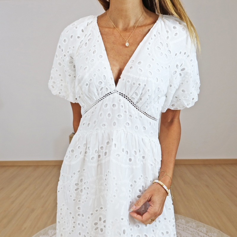 robe blanche ceremonie ete femme