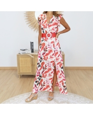 robe ete fluide rose rouge