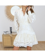 robe femme elegante ecrue