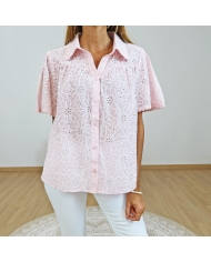 chemisier rose élégant femme tenue estivale