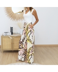 pantalon fluide femme multicolore vue entière