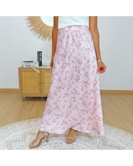 jupe longue été femme rose légère