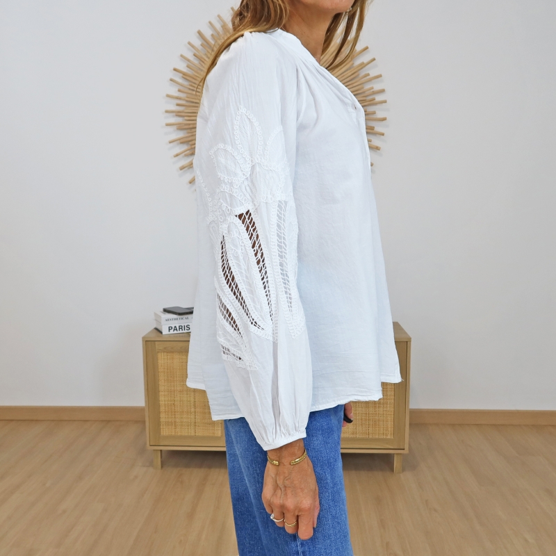 blouse blanche dentelle chic femme