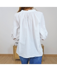 chemisier coton blanc coupe fluide femme