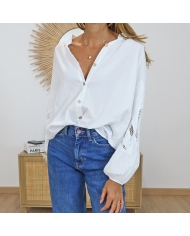 chemisier blanc élégant look porté