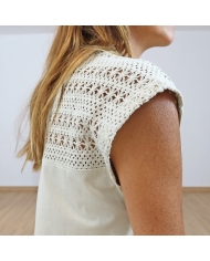 t shirt femme détail ajouré épaules