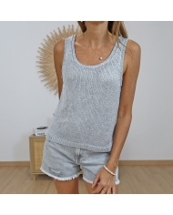 top nightfish gris argenté femme vue face