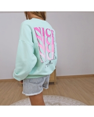 sweat nice turquoise femme dos
