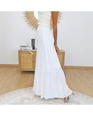 jupe longue blanche femme fluide