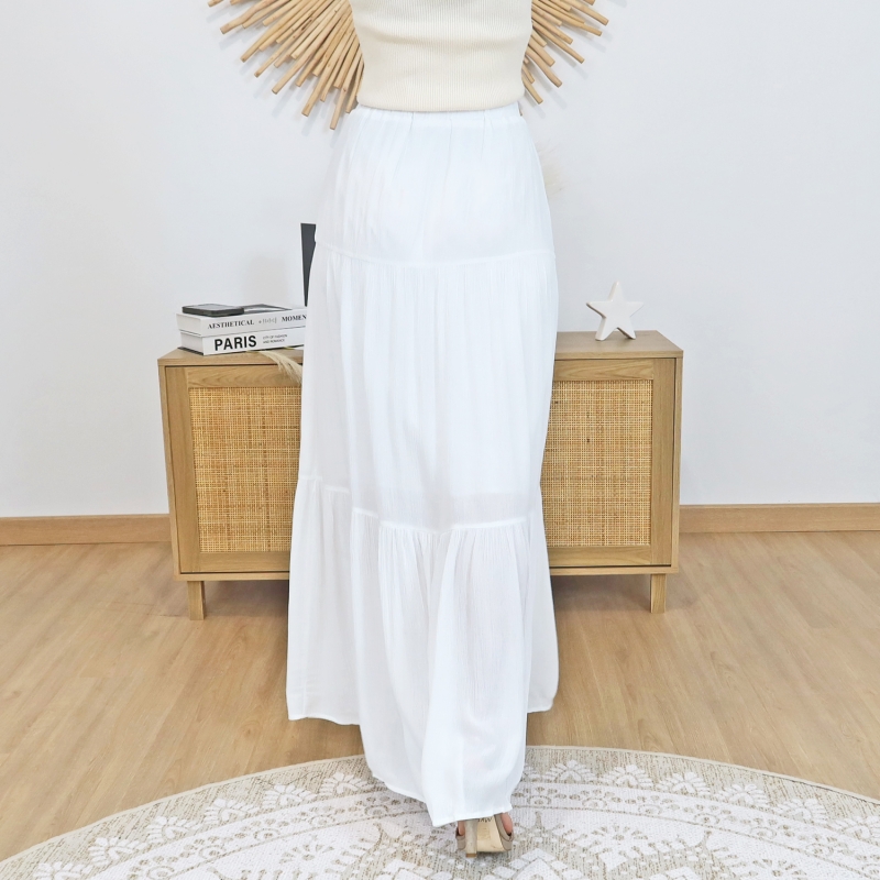 jupe blanche matière texturée femme