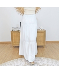 jupe blanche matière texturée femme