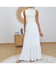 jupe bohème chic blanche femme