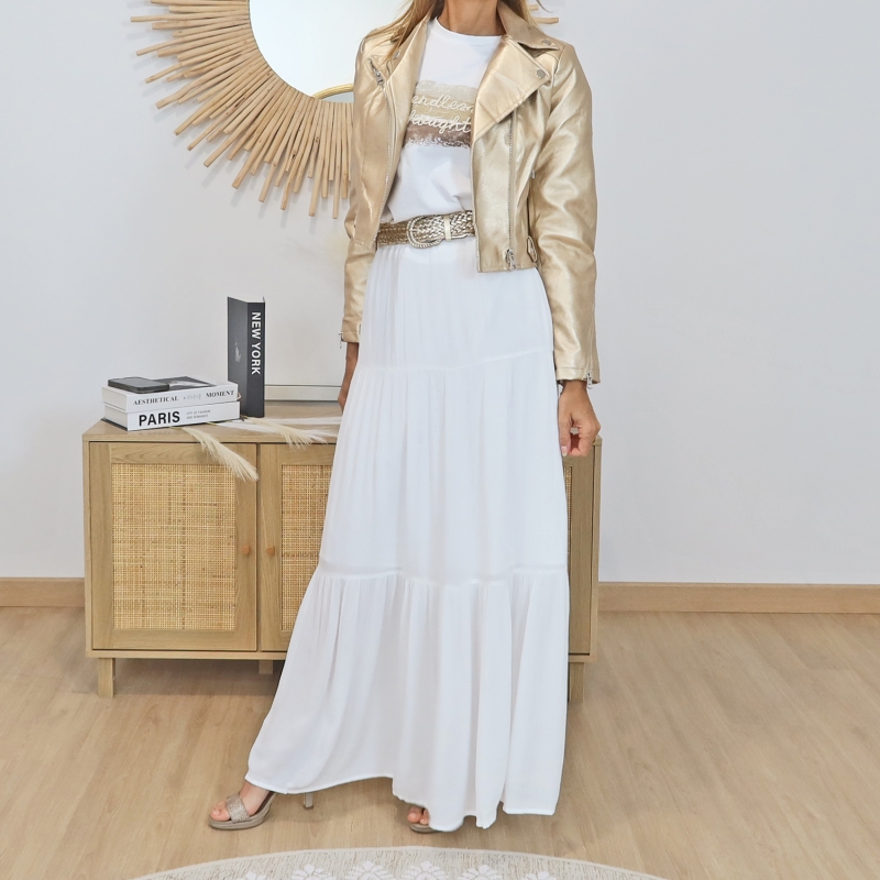 Jupe longue blanche Camponesa Tiffosi