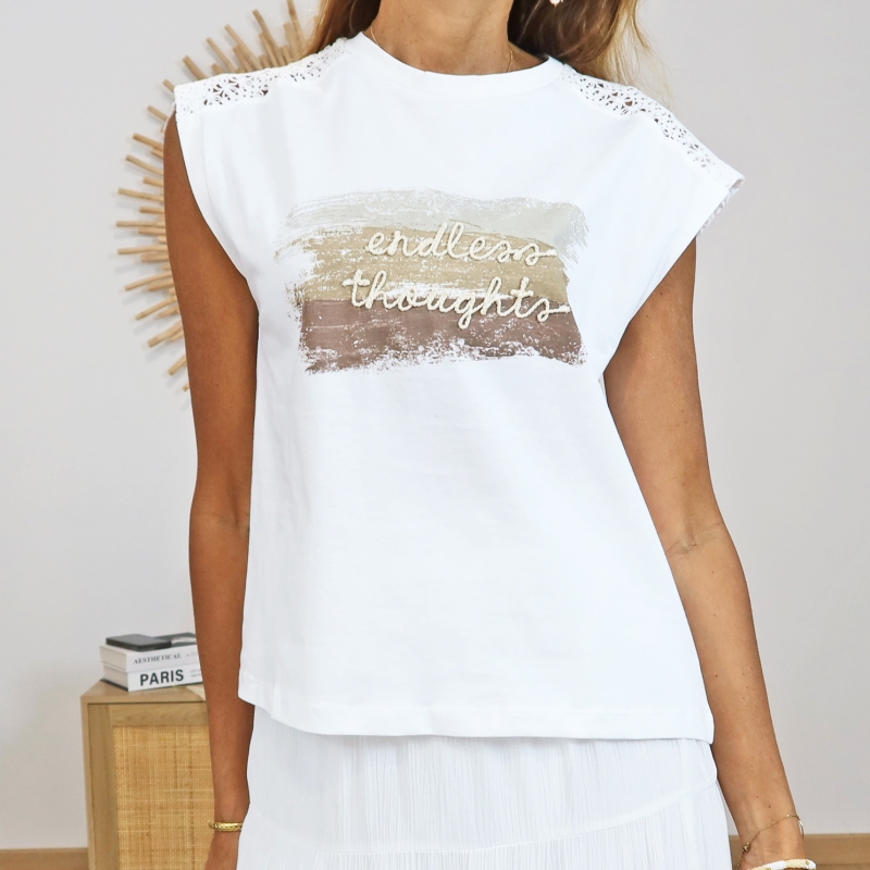 t shirt femme chic été blanc