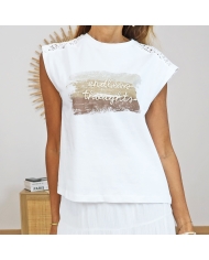 t shirt femme chic été blanc