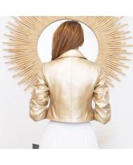 veste courte dorée femme