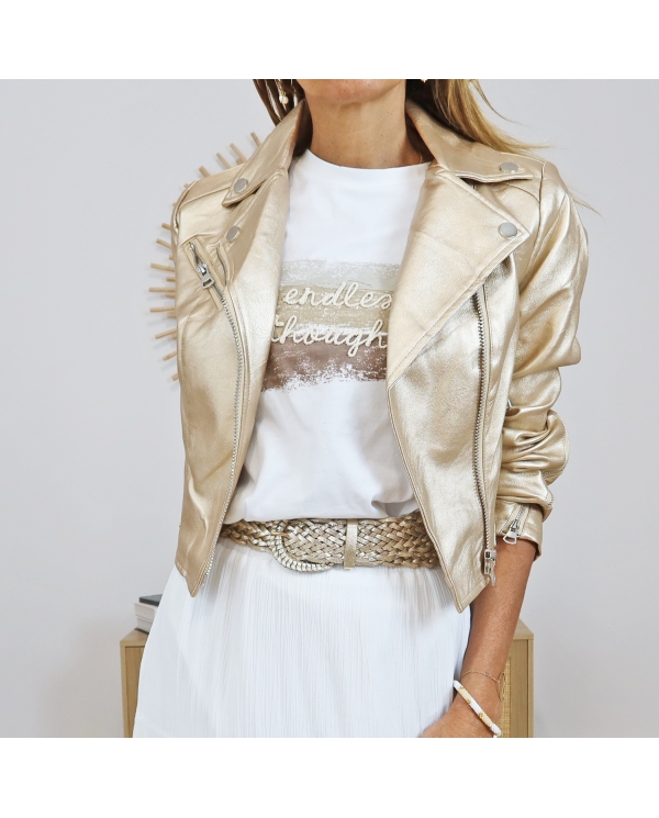 veste dorée look chic femme