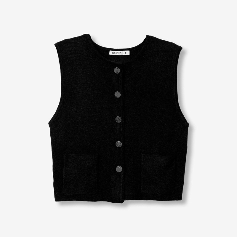 look chic femme gilet noir structuré