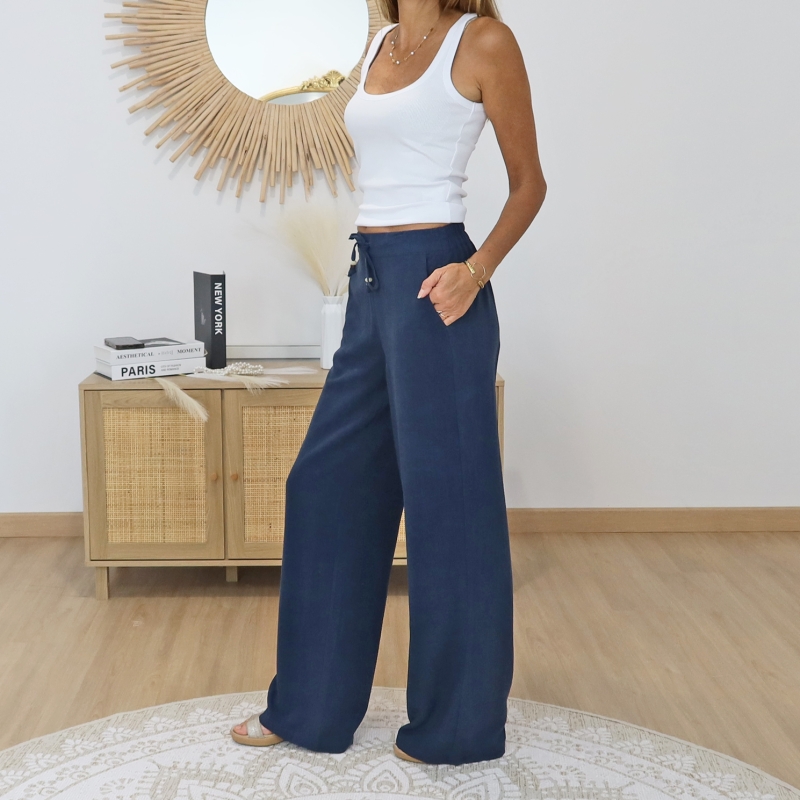 pantalon femme coupe droite fluide