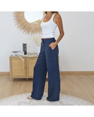 pantalon femme coupe droite fluide