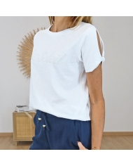 t shirt blanc femme le soleil look ete