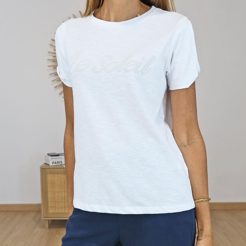 detail inscription le soleil t shirt femme
