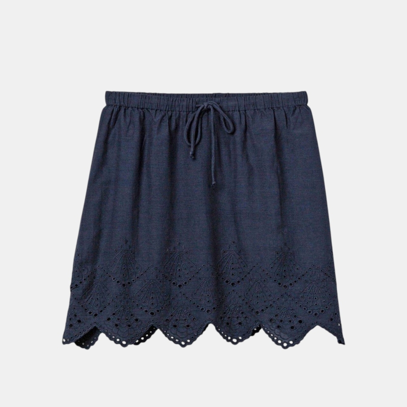 jupe courte fluide marine tiffosi taille élastique