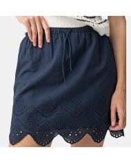 jupe courte marine broderie anglaise tiffosi concha