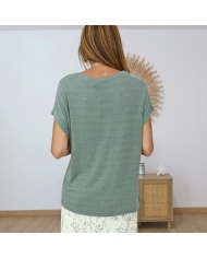 top fluide été femme kaki