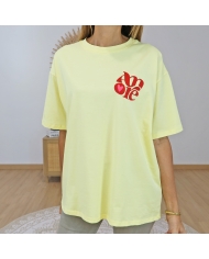 t shirt imprimé amore dos femme