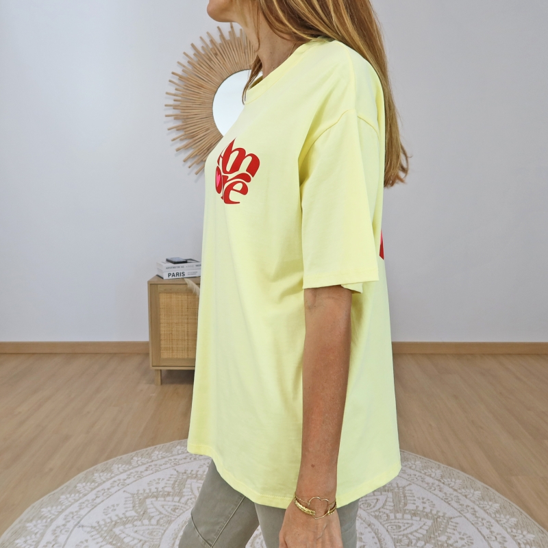 t shirt casual femme jaune