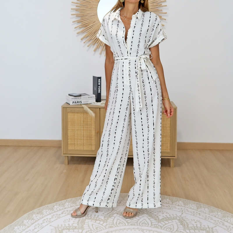 combipantalon motif graphique femme