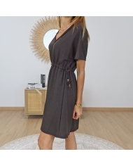 robe courte fluide chocolat femme