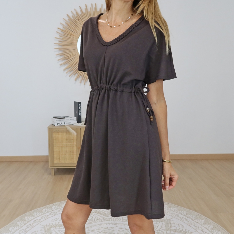 robe chocolat femme tiffosi janelle