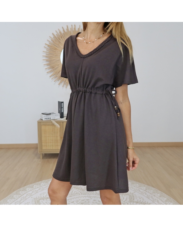 robe chocolat femme tiffosi janelle