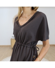 robe marron femme elegante