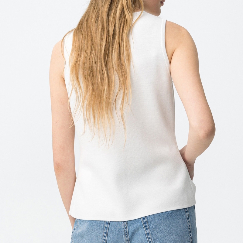 gilet ecru femme coupe droite