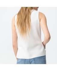 gilet ecru femme coupe droite